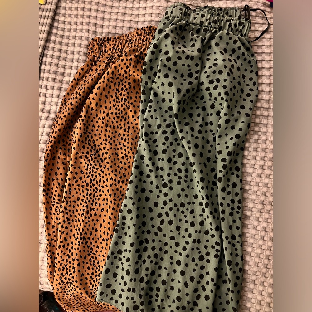 Animal print midi skirts!